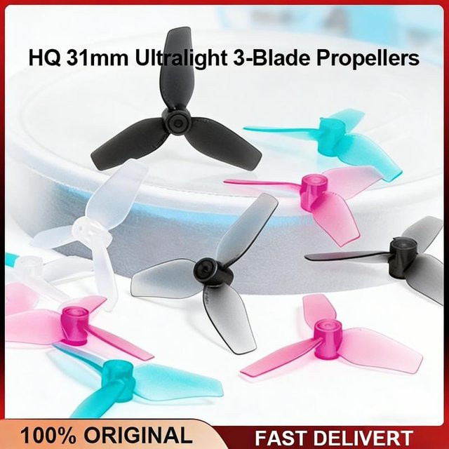 HQProp 31mm X3 Ultraleichte 3-Blatt-Propeller für Meteor65 Pro und Air65 Drohnen, 1,0mm Schaft, Multicolour - Bild 1