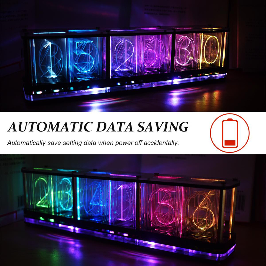 Koogeelife DS3231 Digitaler LED-Wecker mit Musikspektrum, Sprachsteuerung und Touch-Steuerung in Schwarz - Bild 5