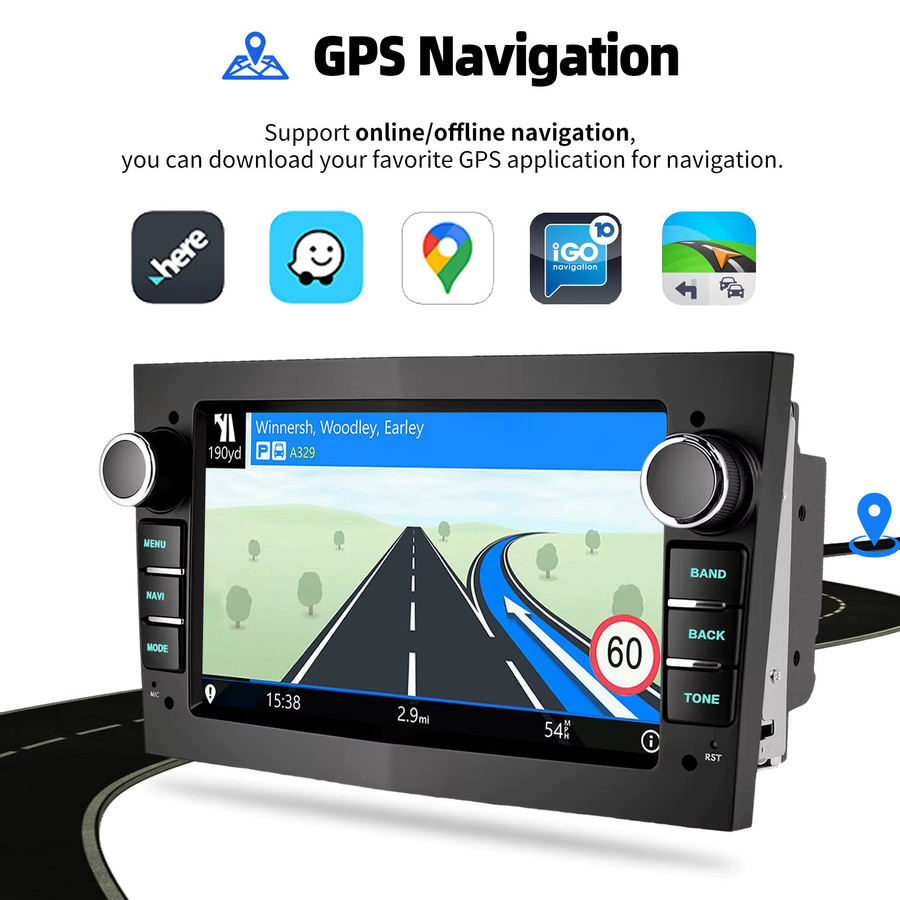 ESSGOO Android 14 Autoradio mit 7 Zoll Touchscreen für Opel Vauxhall Corsa C/D Antara Astra Zafira Vivara inklusive Carplay, Android Auto, Bluetooth und Wifi in Schwarz/Silber - Bild 4