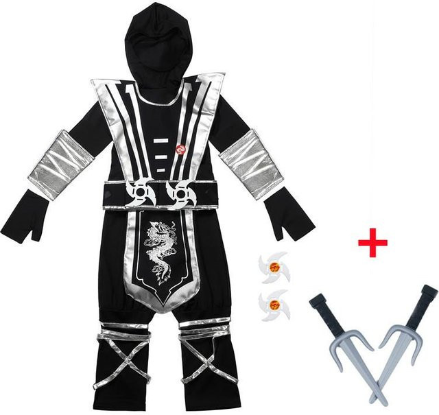 Roter Drachen Ninja Kostüm, Maskierter Krieger, XL - Bild 1