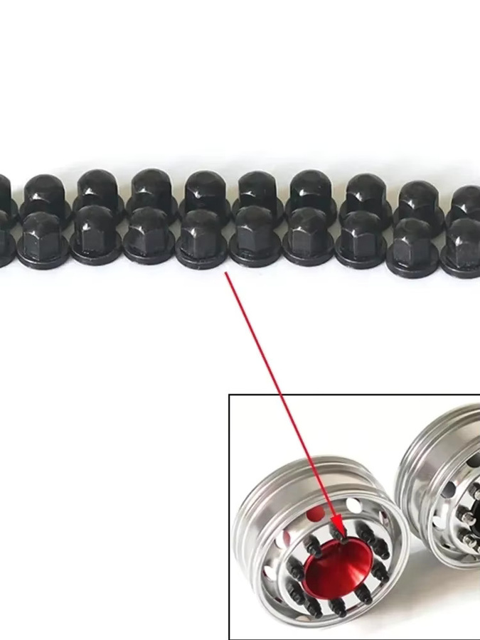 Tamiya Rad Muttern M2, Zubehör, 20-teiliges Set, 1:14, Grau - Bild 4
