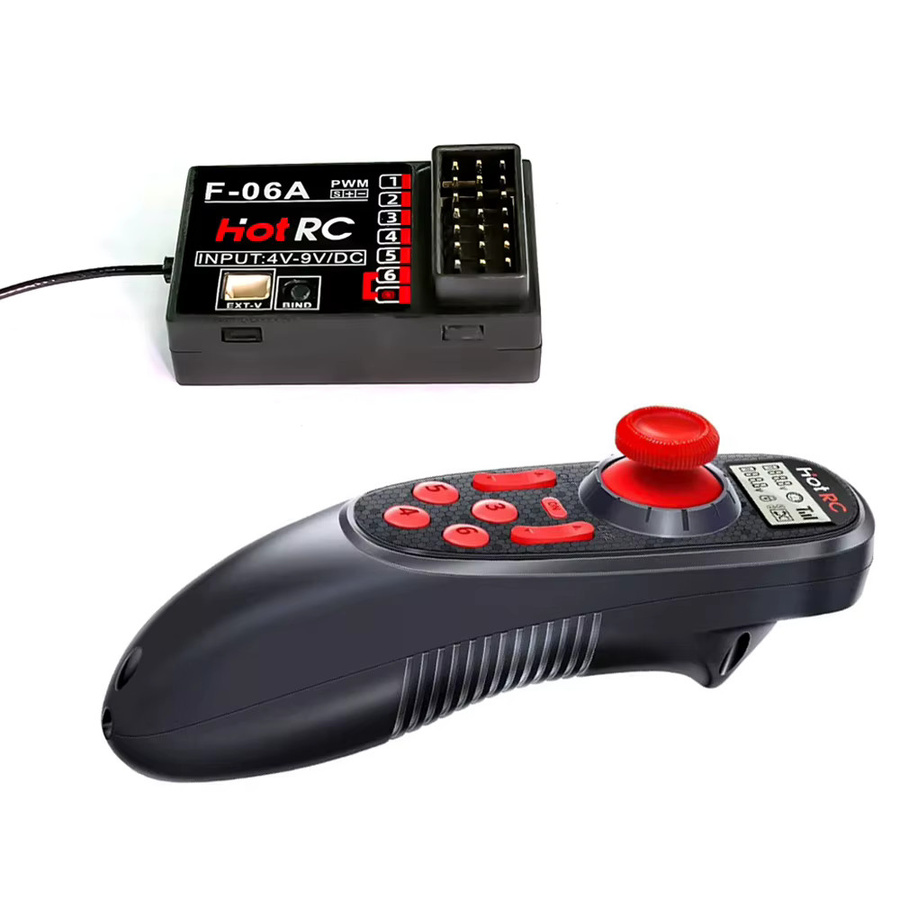 HOTRC DS600 6-Kanal 2,4GHz RC Fernbedienung Sender mit F-06A Empfänger - Bild 3