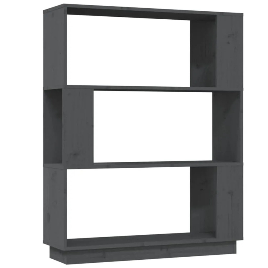 vidaXL Bücherregal und Raumteiler aus Kiefer-Massivholz in Grau, B/T/H: 80 x 25 x 101 cm - Bild 2