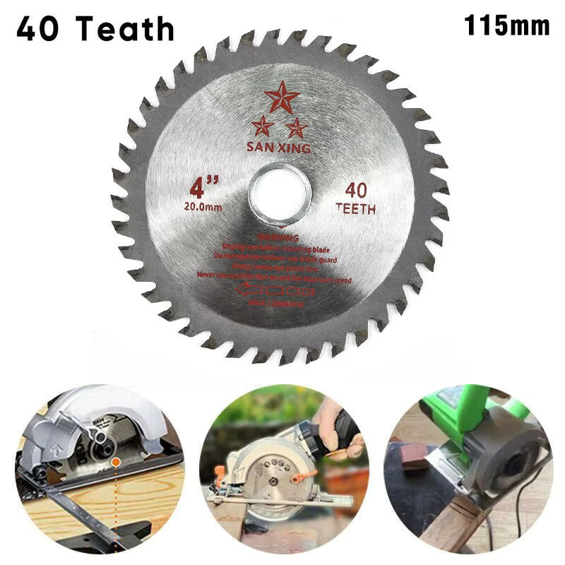 Vibratite Kreissägeblatt aus Legierung für Winkelschleifer, 40 Zähne, Farbe: Silber, Durchmesser: 115 mm, geeignet für Holz und Kunststoff - Bild 4