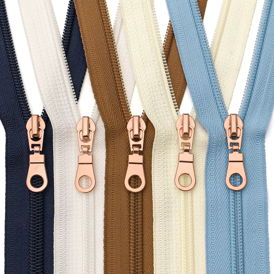 Changsons Nylon-Reißverschlüsse mit roségoldenen Schiebern in 10 Farben für Jacken und Gepäck, Größe 5 - Bild 4