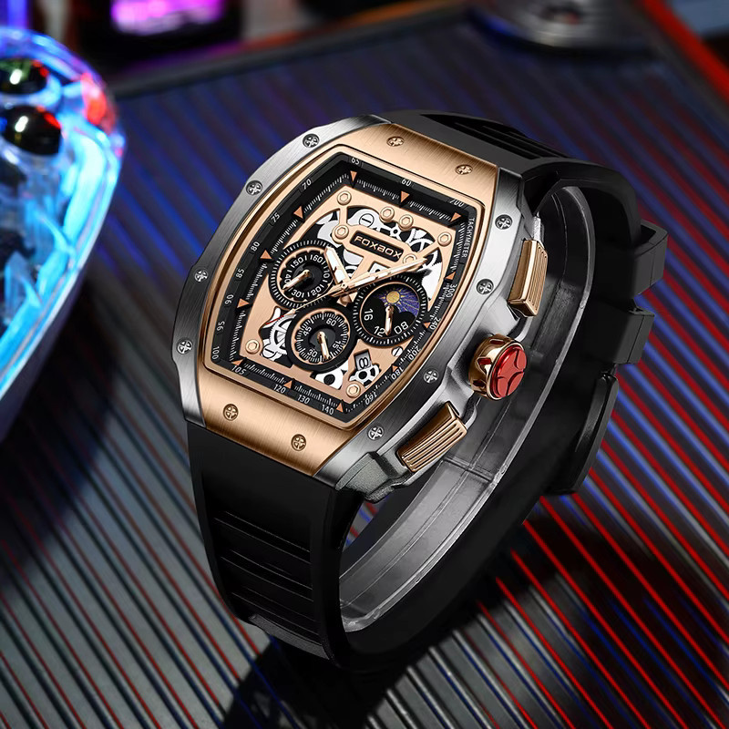 LIGE Armbanduhr, Quarz, Silikon, Datum, Herren - Bild 2