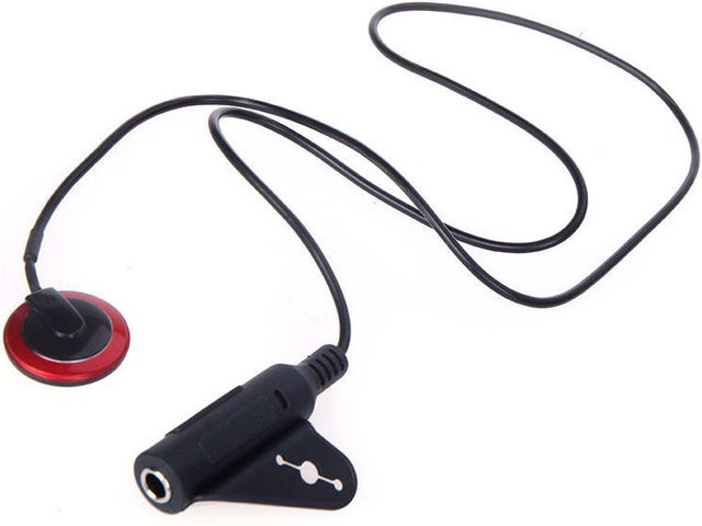 TOMTOP JMS Piezo-Kontakt-Mikrofon-Tonabnehmer für Gitarre, Violine, Banjo, Mandoline und Ukulele in Rot/Schwarz - Bild 1