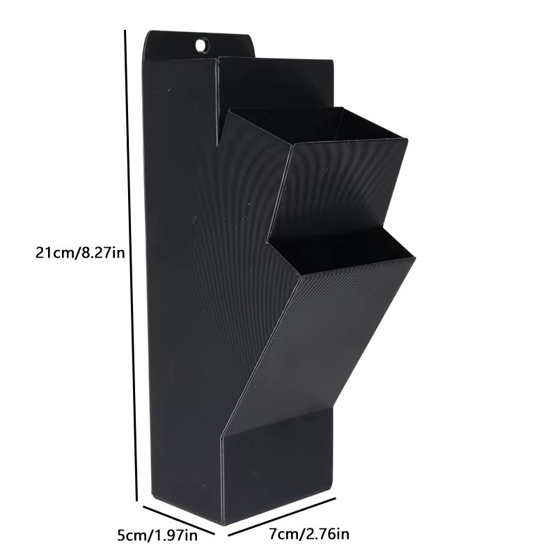 Wandmontierte RV-Tür-Aufbewahrungsbox in Schwarz als universeller Organizer für Kabelbinder und Strohhalme inklusive Schrauben, B/T/H: 21,0 x 7,0 x 5,0 cm - Bild 2