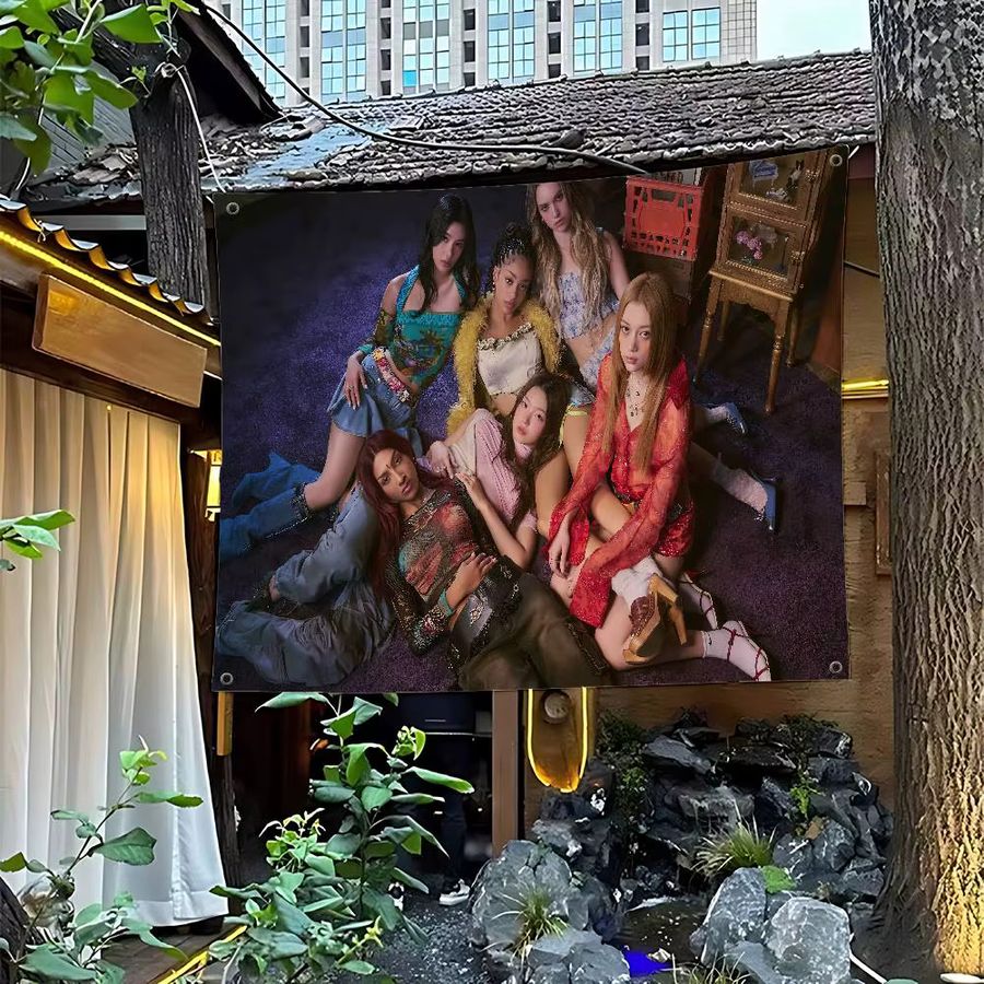 K-Katseye DIY Wandbanner als dekorative Kpop Band Flagge für dein Wohnzimmer oder Wohnheim - Bild 4