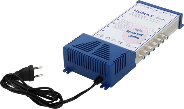 Humax HMS 512 Multischalter für 12 Teilnehmer mit 5 Eingängen inklusive 1x terrestrischem Eingang in Blau - Bild 1