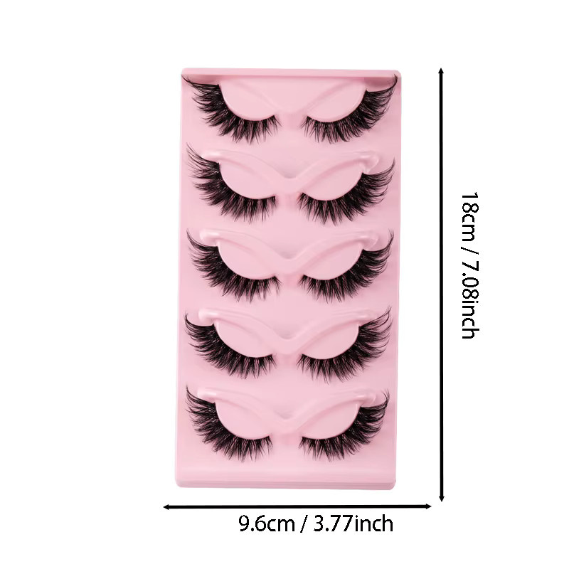 Künstliche Nerz-Wimpern, Katzenaugen-Manga-Wimpern, Black, 5 Paar - Bild 4