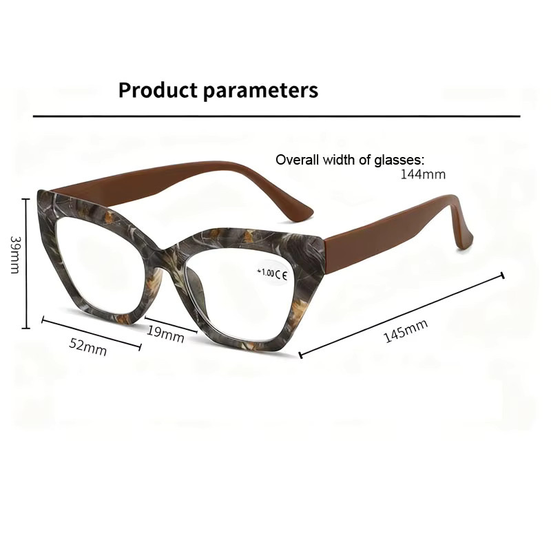 DIXSG Lesebrille Cat-Eye, Vollrand, Kunststoff, Multicolour, Unisex - Bild 3