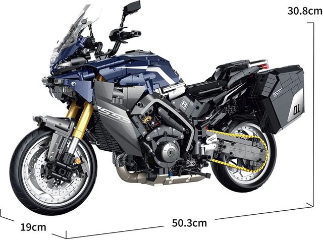 XMWL Technik 1:5 Motorrad Tracer 9GT+ Bausteine Modell Bausatz, 2461 Teile - Bild 1