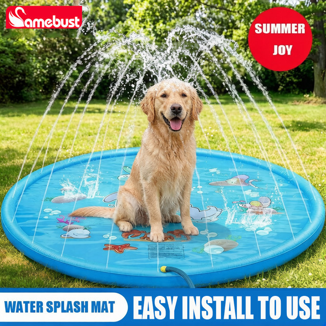 Camebust Aufblasbare PVC-Wasserspritzmatte, Outdoor-Wasserspielzeug - Bild 1