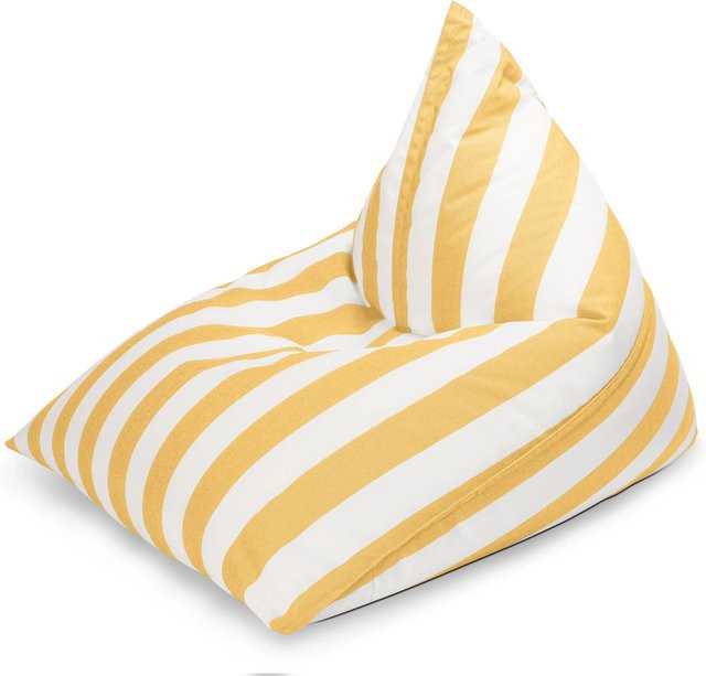 Sitting Point Sitzsack Calypso Santorin 300 in Gelb mit Streifen-Muster, wasserabweisend und mit abnehmbarem Bezug - Bild 1