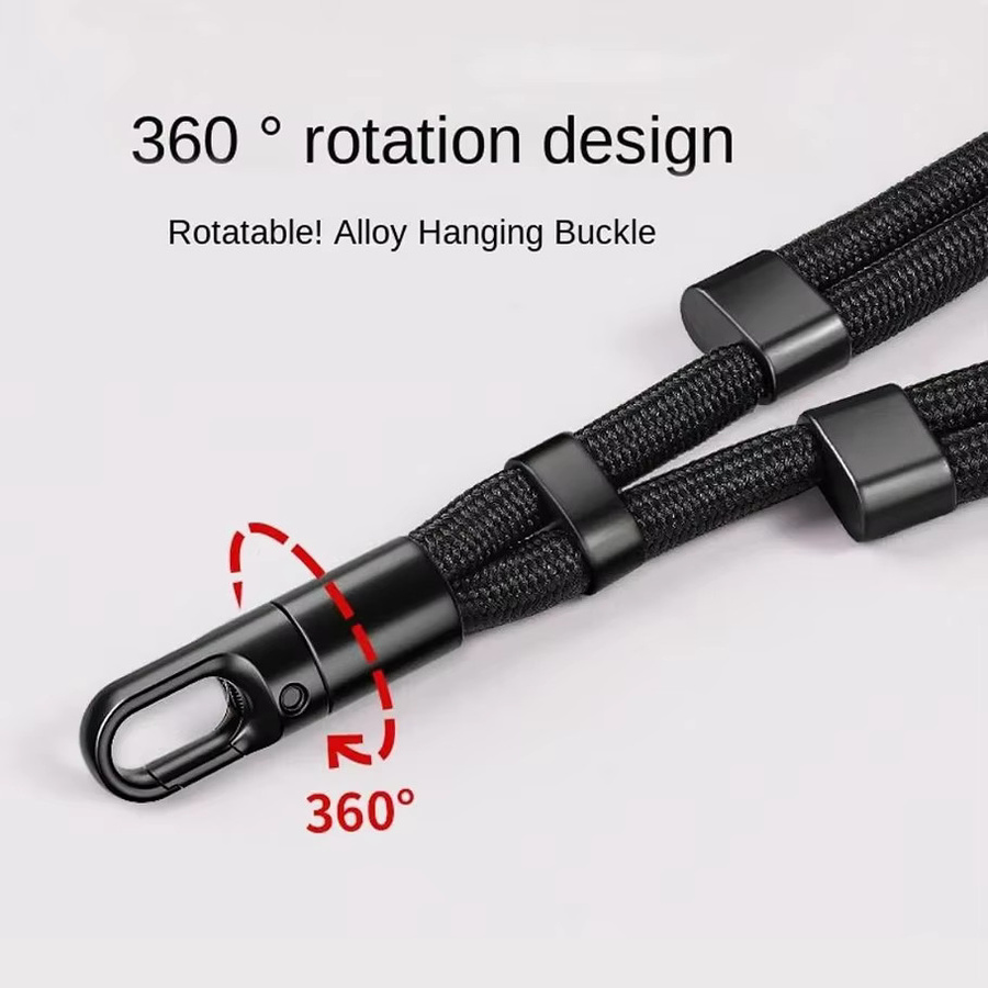 WSSHE Anti-Verlust-Lanyard für Mobiltelefone mit Webkarte, kurzem Handgelenkband und langem Umhängeband, Farben: Grün und Schwarz - Bild 5