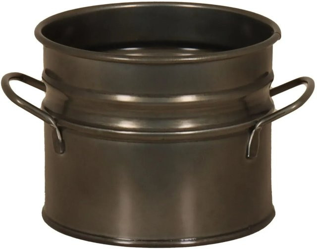 A.H.G. Zink-Übertopf Blacklook mit Griffen, Farbe: Schwarz, B/T/H: 12 x 12 x 11 cm - Bild 1