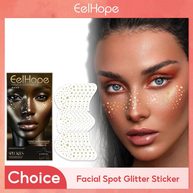 Eelhope Glitter Aufkleber, Metallic Goldene, Unisex - Bild 1
