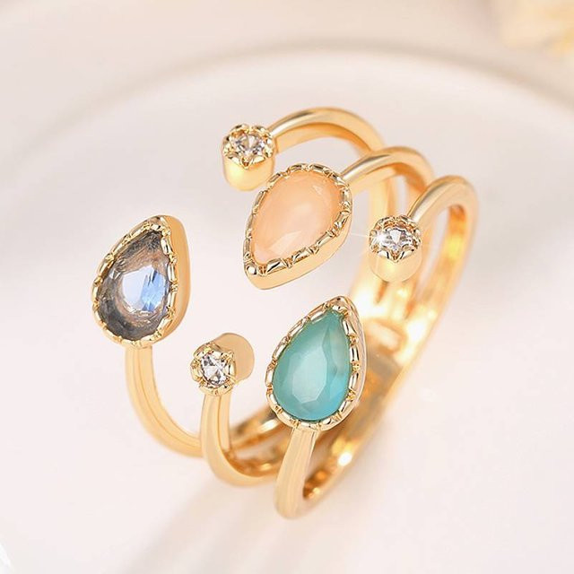 Huitan Damenring, Gold, Zirkonia, Mehrfarbig - Bild 1