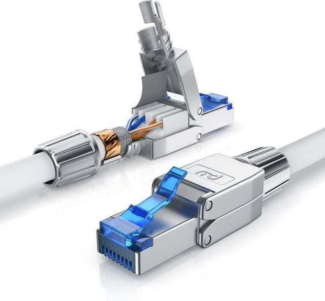 Primewire Patchkabel CAT 8 Ethernet LAN Kabel, S/FTP PIMF Schirmung, Farbe: Weiß, Länge: 15 m - Bild 1
