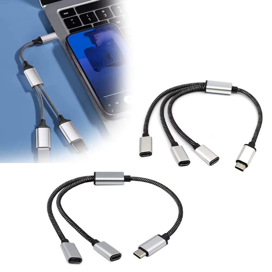 USB-C-Hub 3-Port Typ-C-Splitter in Silber - Bild 2