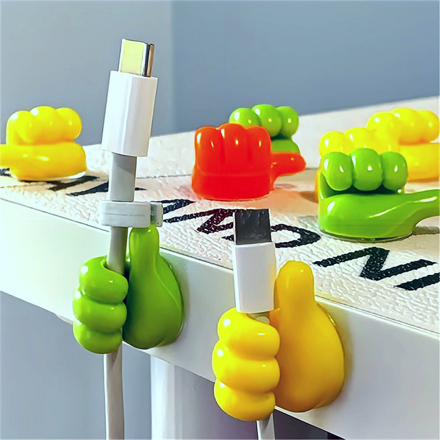 Kerokuru Kabelhalter Clips Daumenhaken zur Kabelorganisation für Kopfhörer und Maus, 15 oder 5 Stück, Weiß und Mehrfarbig - Bild 1