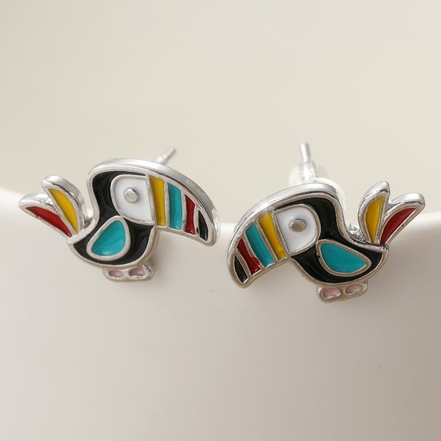 YoYo Ohrstecker Vogelform, Kupfer, Damen - Bild 1