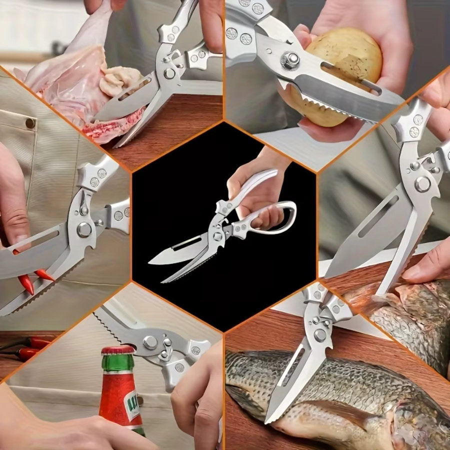 PLYS Automatische Rückprallschere aus Edelstahl in Silber mit ergonomischem Griff und verriegelbaren Klingen - Bild 5