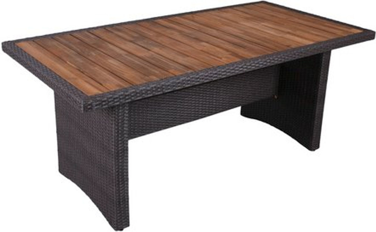 Garden Pleasure Gartentisch BRAGA aus Akazienholz mit Alu- und Kunststoffgeflecht, Grau, B/T: 180 x 90 cm - Bild 2