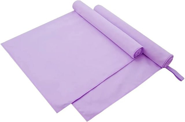 vidaXL Sporthandtücher aus Mikrofaser, 2 Stück, Lila, B: 180 cm, B: 90 cm - Bild 1
