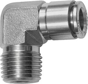 Riegler L-Steckverschraubung R 1/2 a. für Schlauch-Außendurchmesser 10 mm aus Edelstahl in Silber - Bild 1