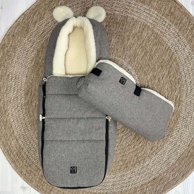 Kaiser Handwärmer HOODY MAUS aus Wolle in Braun und Grau - Bild 1