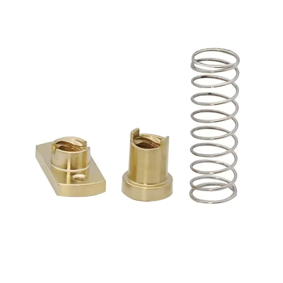 YUNSN 3D Z-Achse T8 Anti-Backlash Federbelastete Messingmuttern im 2er-Set für Ender 3/3s Pro V2 CR-10 Tornado 3D-Drucker, 8mm, Gold - Bild 1