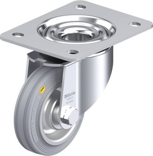 Blickle Lenkrolle LK-RD 100R-3-VLI in Silber und Grau mit 100mm Durchmesser und 100kg Tragfähigkeit - Bild 1