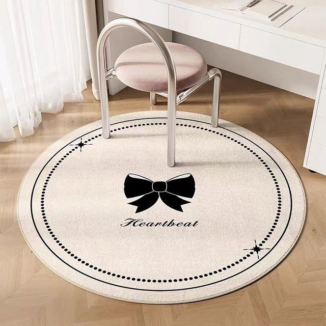 VIKAMA Runder Teppich in Beige, Modernes Design für Wohnzimmer und Schlafzimmer, Durchmesser: 80 cm - Bild 1