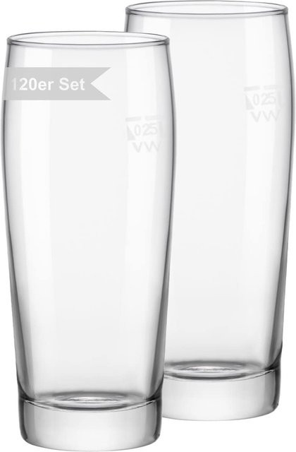 Van Well Willi Becher aus Glas, transparent, geeicht, 0,25 l, 120er Set - Bild 1