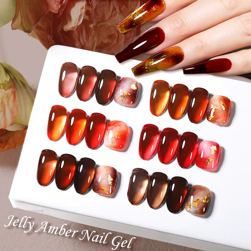 LILYCUTE Nagellack, Brauner Jelly Amber, Glänzend, 7 ml - Bild 4