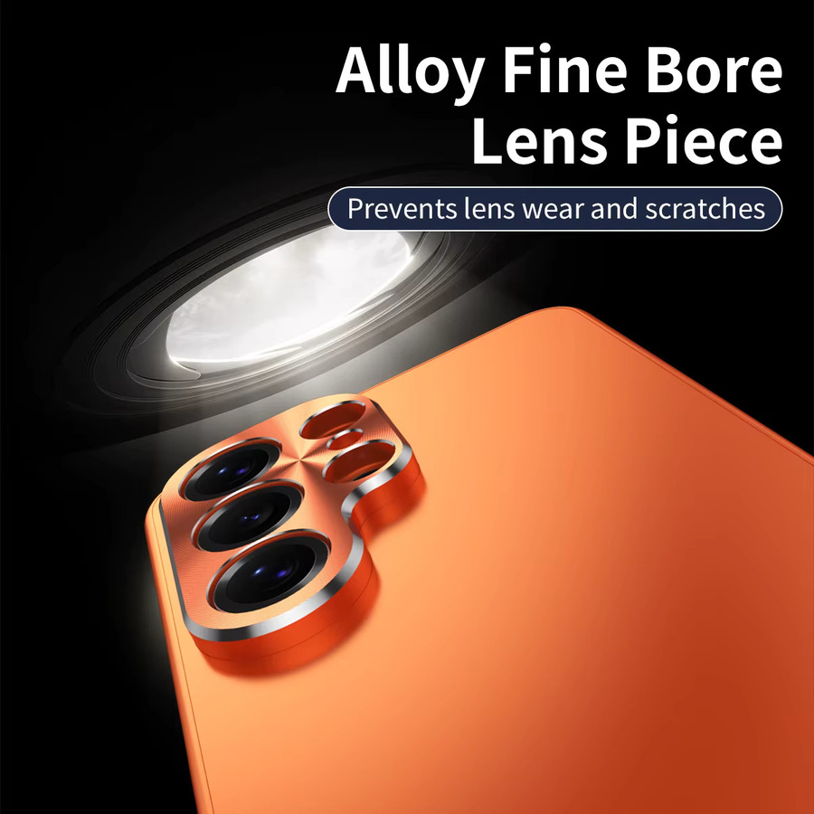 Magnetische Handyhülle mit Aluminiumrahmen für Samsung Galaxy S26 Ultra Plus in Orange mit biomimetischer mattierter Rückseite - Bild 2