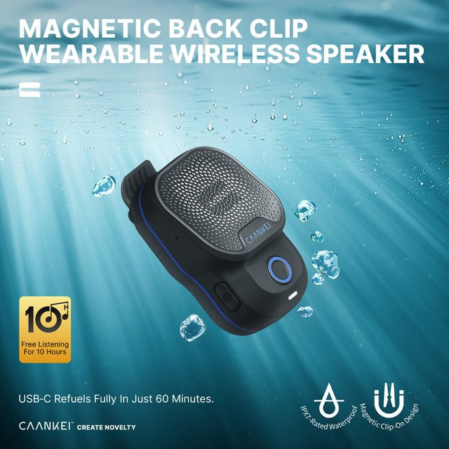 FRDMAX Tragbarer Bluetooth-Lautsprecher mit IPX7 Wasserdichtigkeit und Mikrofon in Schwarz - Bild 1