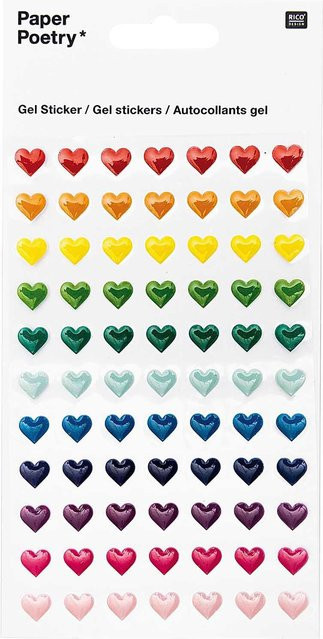 Rico Design Paper Poetry Sticker Herzen mehrfarbig klein - Bild 1