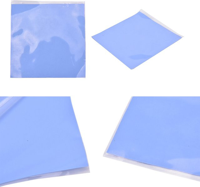Blaues wärmeleitendes Silikonpad von SAFENH, B/B/H: 100 x 100 x 0,5 mm für GPU-CPU-Kühlkörper und Kühlgeräte - Bild 1