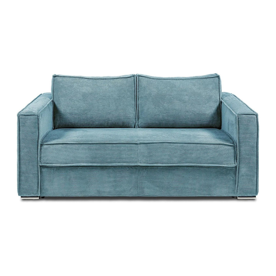 Vente-unique Schlafsofa Loreto in Türkisblau mit Polsterung und Schaumstofffüllung, Breite: 195 cm - Bild 2