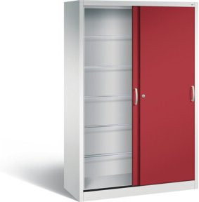 C+P Schiebetürenschrank Acurado mit Front in Rubinrot und Korpus in Lichtgrau, H x B x T: 195 x 120 x 50 cm - Bild 1