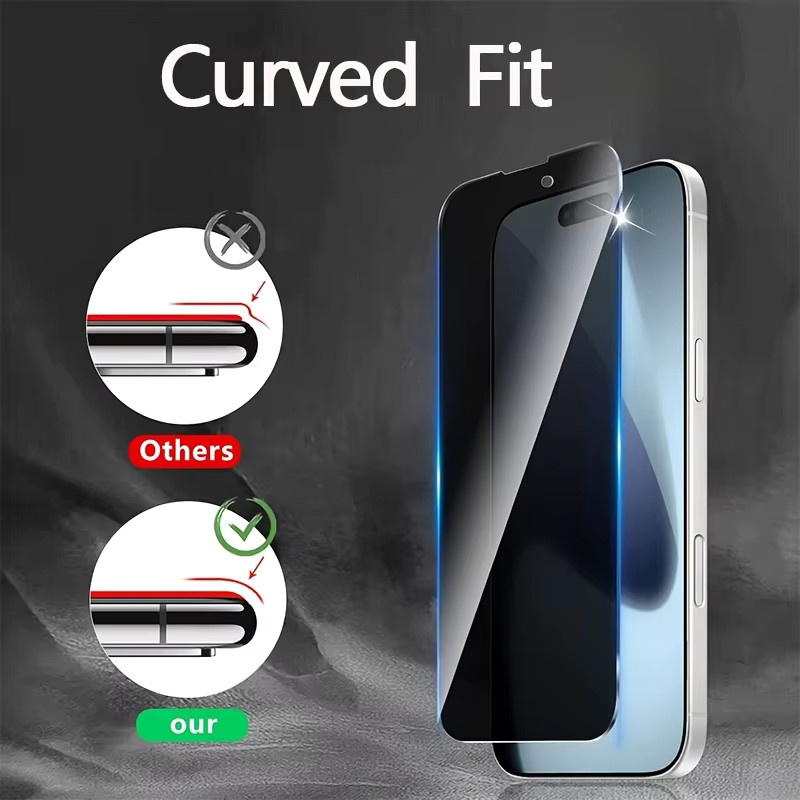 3er-Pack Sichtschutzfolie aus gehärtetem Glas für iPhone 11 bis iPhone 17 Pro Max, transparent - Bild 2