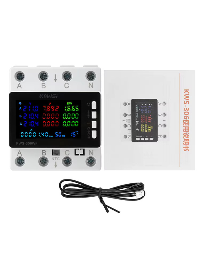 WIFI Power Energy Meter AC Monitor 3 Phasen 4-Draht Stromzähler 80A AC 85-290V in Weiß - Bild 5