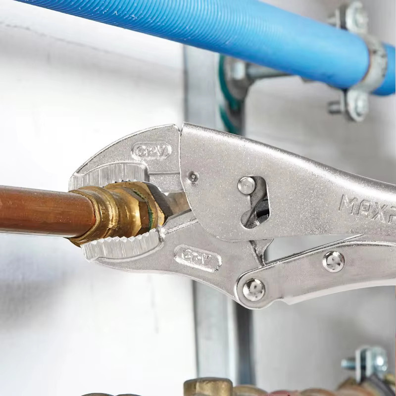 Industrielle Multifunktions-Druckzange als Hochleistungs-C-Typ-Kreisschlüssel mit festem Mundstück in Silber - Bild 2