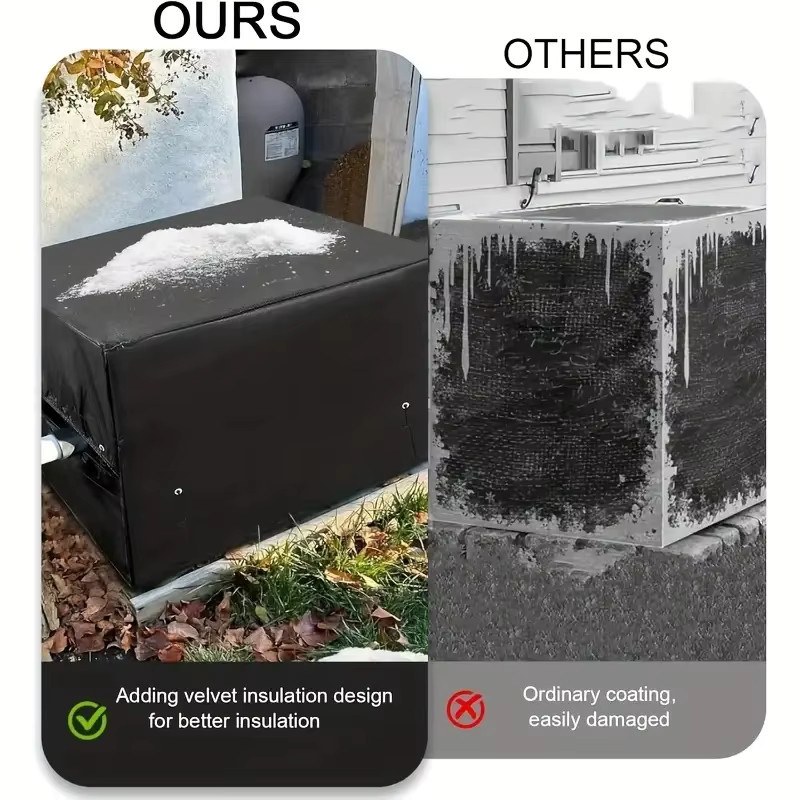 VECOO Pool-Wärmepumpenabdeckung aus Oxford-Stoff in Schwarz, UV- und staubabweisend für oberirdische Pools, B/H/T: 101 x 78 x 78 cm - Bild 5