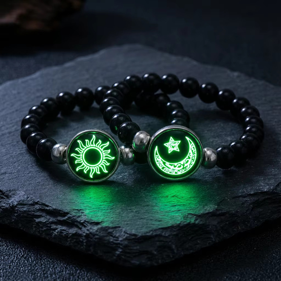 BELLA-Bee Armbänder, Sonne-Mond-Paar, schwarze Perlen, Damen - Bild 4