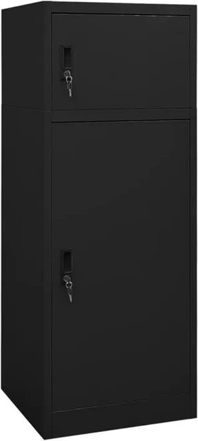 vidaXL Sattelschrank aus Stahl in Schwarz mit Schloss und Regalböden, B/T/H: 53 x 53 x 140 cm - Bild 1