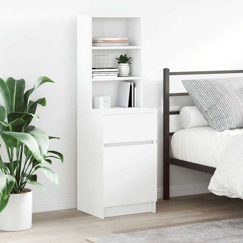 Minimalistischer Nachttisch aus Holzwerkstoff von Vidaxl in Weiß, B/T/H: 39 x 35 x 125 cm - Bild 1